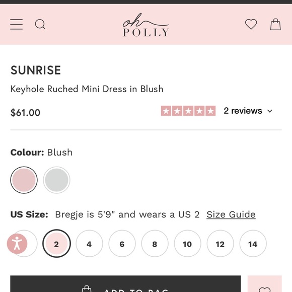 🙈 SOLD 🙈 NWOT OH POLLY Keyhole Ruched mini dress in blush - Picture 5 of 9